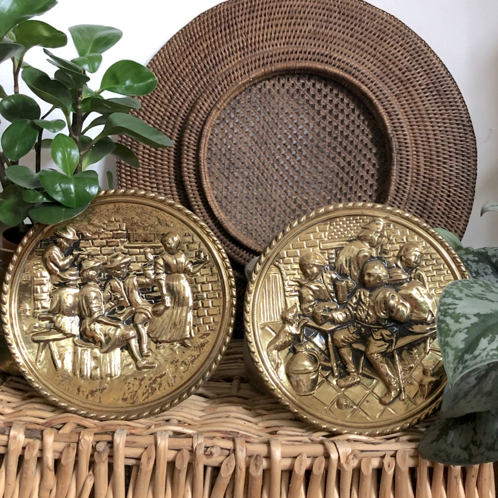 Copper Brass Pewter Decorative Wall Plate